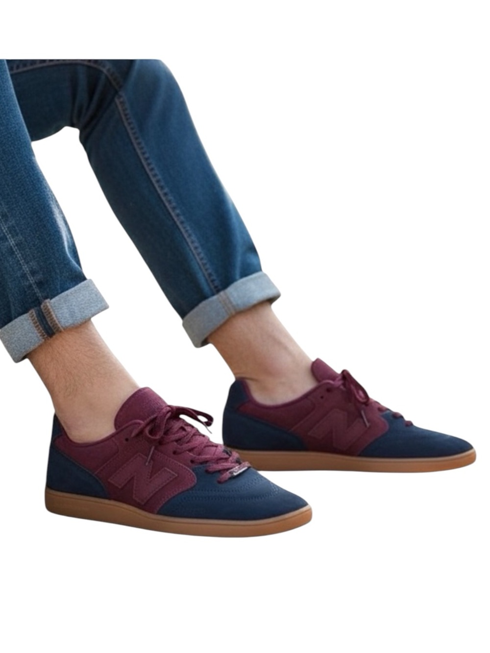 New Balance EPIC TR BLUEBERRY Suede Sneakers Mens Size 11.5 Maroon & Navy - Picture 1 of 16